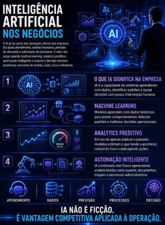 Infográfico de IA nos negócios